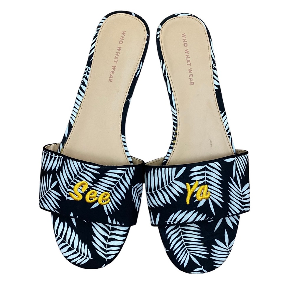 WHO WHAT WEAR See Ya Palm Sandals Size 11 Travel Resort